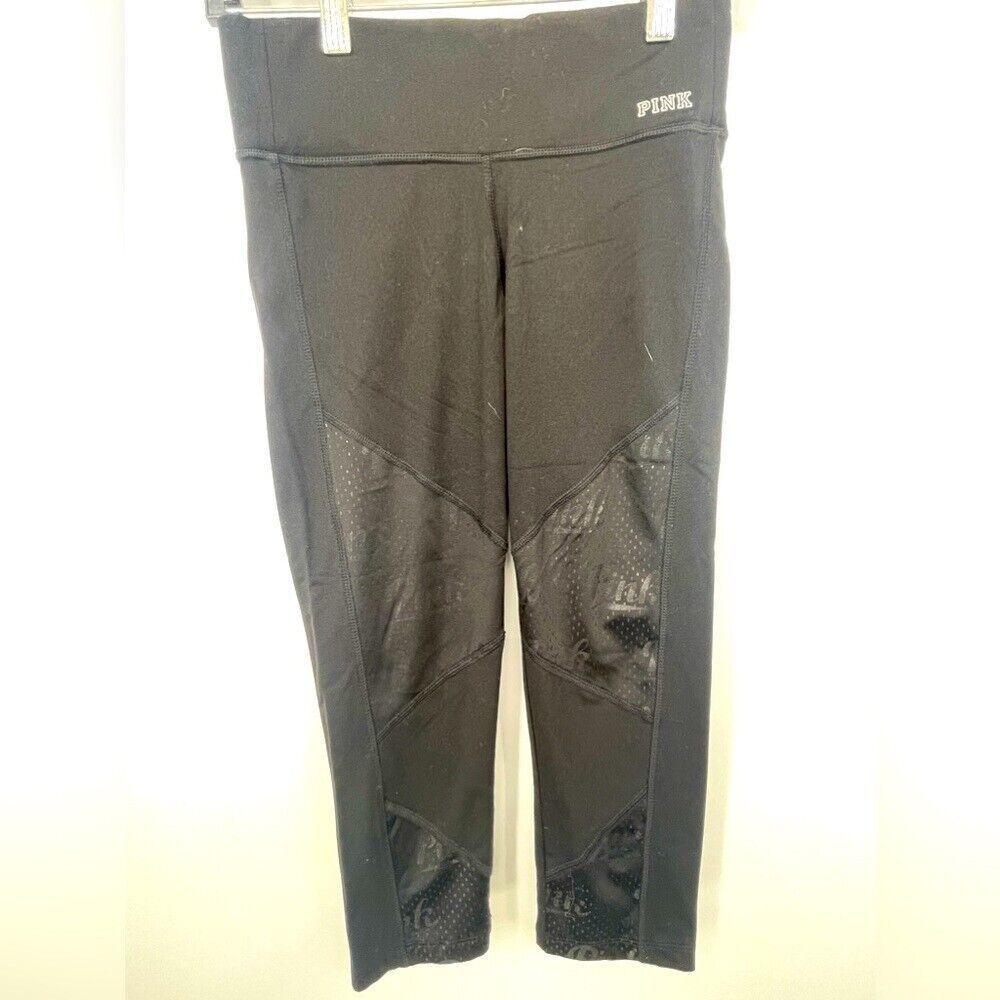 Pink victoria secret ultimate XSโ yoga black capris